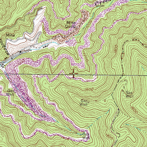 Topographic Map of Peach Creek Dam, WV