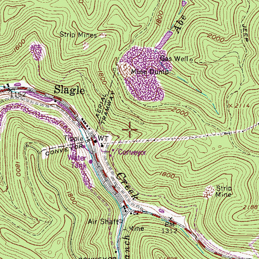 Topographic Map of Titanic Hollow Dam, WV