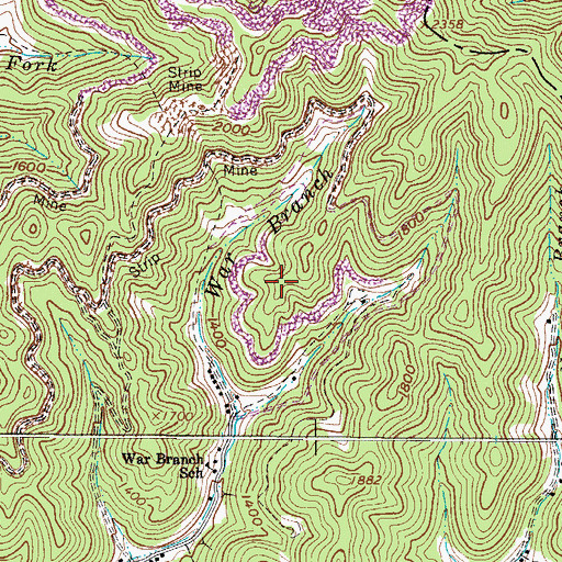 Topographic Map of Big Lick Branch Dams Dam, WV