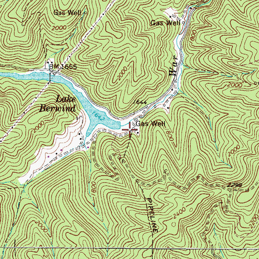 Topographic Map of Berwind Lake Dam, WV