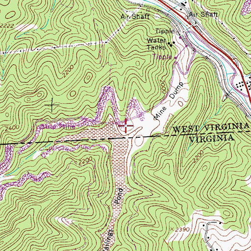 Topographic Map of Dalton Branch Dam, WV