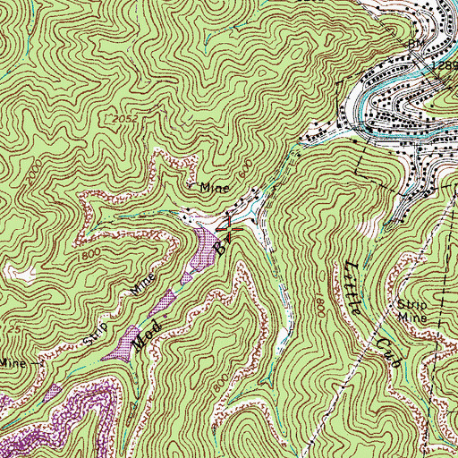 Topographic Map of Mod Branch Dam Number One, WV