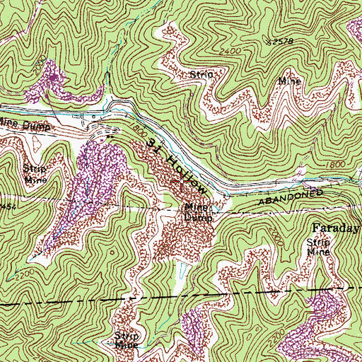 Topographic Map of Dry Fork Slurry Impoundment Dam, WV