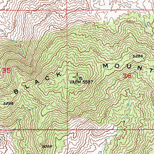 Topographic Map of Black Mountain, AZ