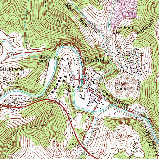 Topographic Map of Rachel H and F Club Dam, WV