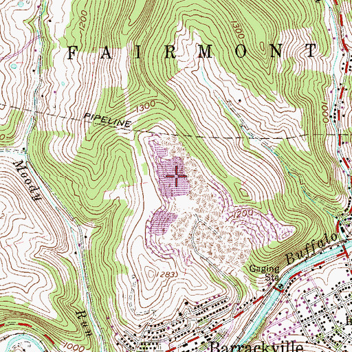 Topographic Map of Barrackville Number 41 Lake, WV