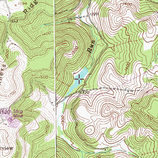 Topographic Map of Laurel Run Lake Dam, WV