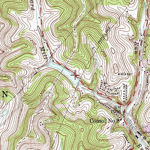Topographic Map of Consol Number Nine Freshwater Dam, WV