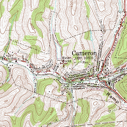 Topographic Map of Upper Grave Creek Structure Number One Dam, WV