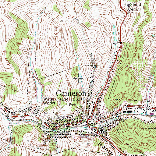 Topographic Map of Upper Grave Creek Structure Number Three Dam, WV