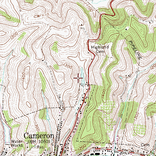 Topographic Map of Upper Grave Creek Structure Number Four Dam, WV