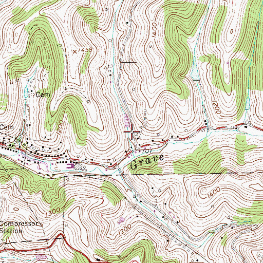 Topographic Map of Upper Grave Creek Structure Number Nine Dam, WV