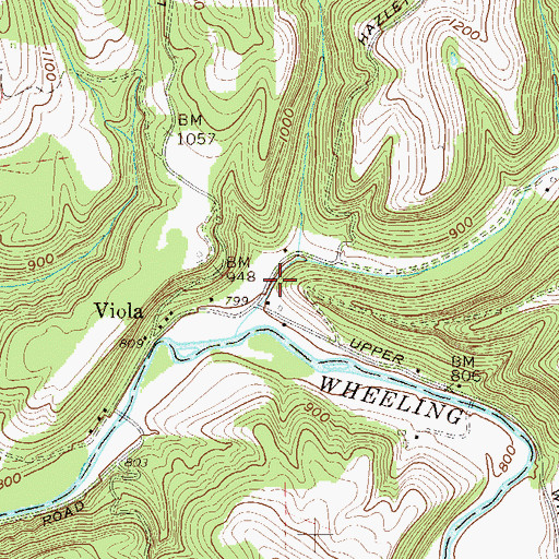 Topographic Map of Wheeling Creek Structure 23 Dam, WV