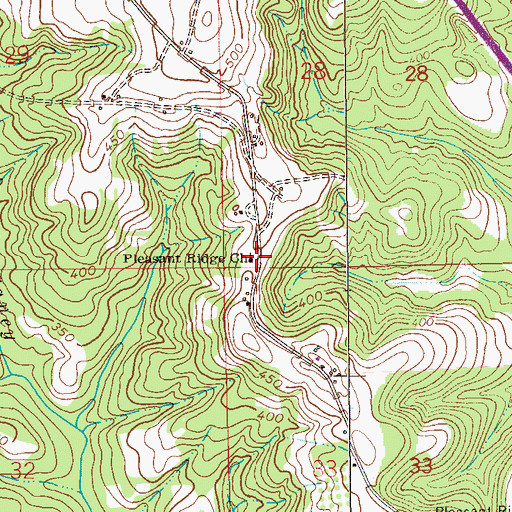 Topographic Map of Pleasant Ridge United Methodist Church, AL