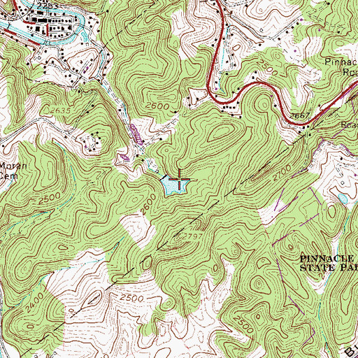 Topographic Map of New Bramwell Water Supply Dam, WV