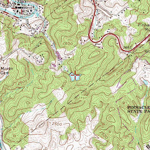 Topographic Map of Bramwell Lake, WV