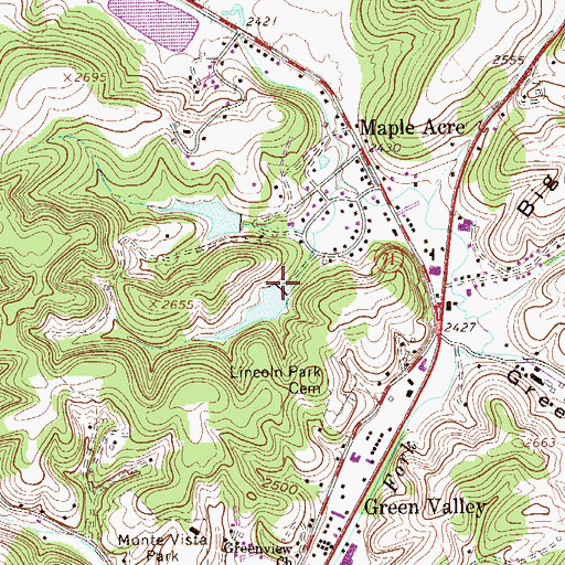 Topographic Map of Brush Creek Structure Number Five Dam, WV