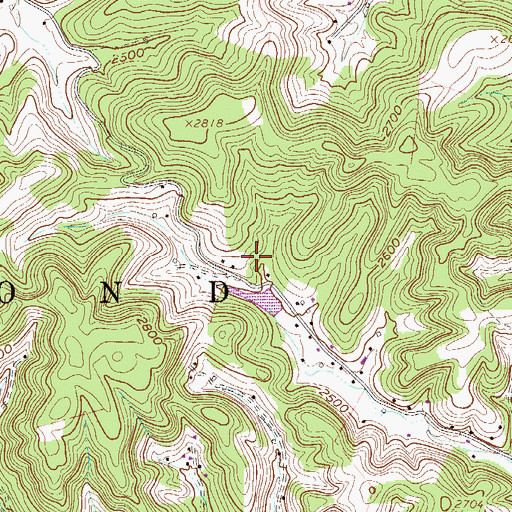 Topographic Map of Brush Creek Structure Number 7a Dam, WV
