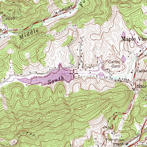 Topographic Map of Brush Creek Structure Number Nine Dam, WV