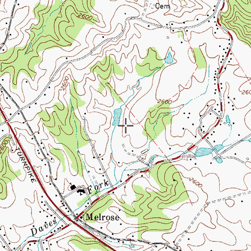Topographic Map of Daves Fork-Christians Fork Structure One Dam, WV