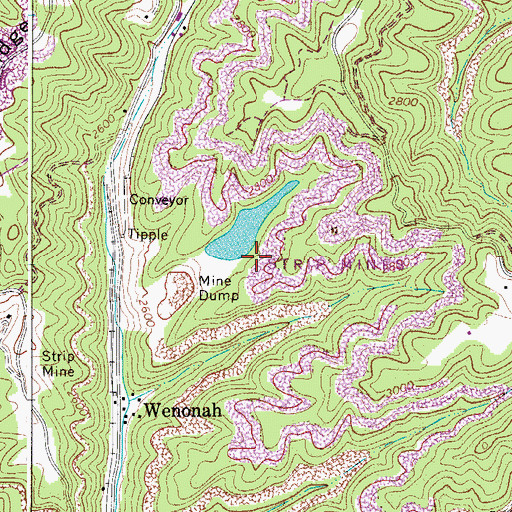 Topographic Map of Turkey Gap Mine Refuse Dump Dam, WV