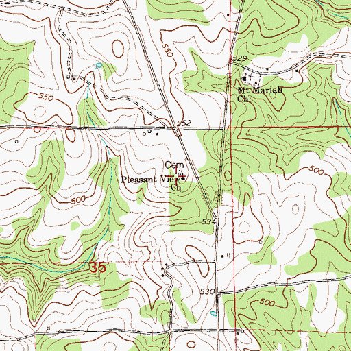 Topographic Map of Pleasant View Presbyterian Church, AL
