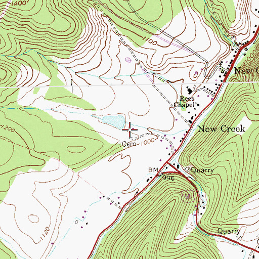 Topographic Map of New Creek Structure Seven Dam, WV