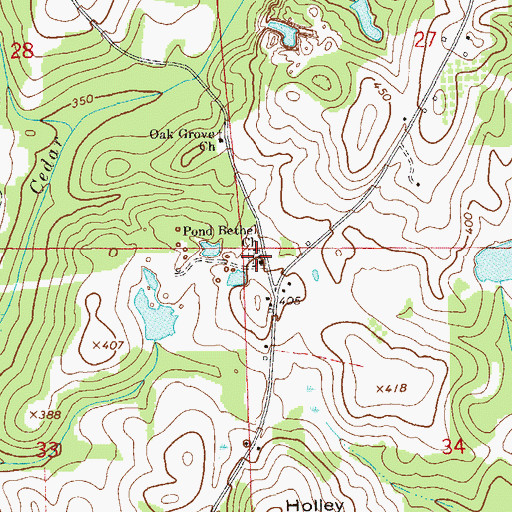 Topographic Map of Pond Bethel United Methodist Church, AL