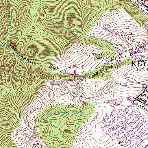 Topographic Map of New Creek Structure 16 Dam, WV