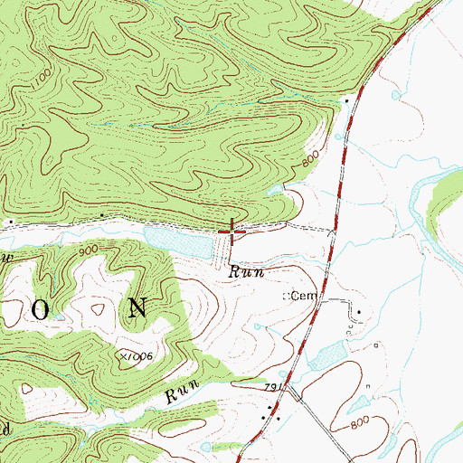 Topographic Map of Patterson Creek Structure 22 Dam, WV