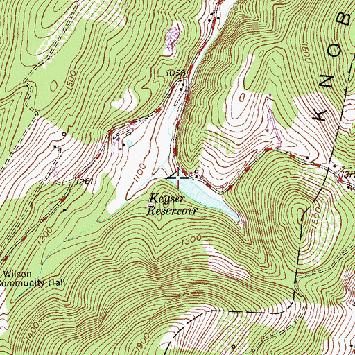 Topographic Map of Old Keyser Dam, WV