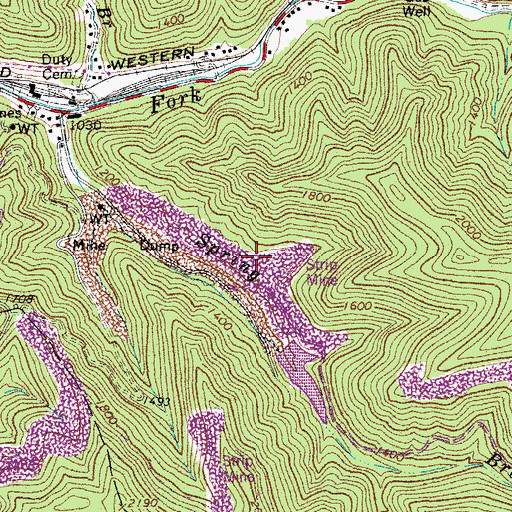 Topographic Map of National Refuse Dump Number 25 Dam, WV