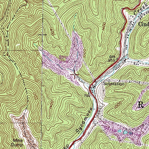 Topographic Map of Cinderella Impoundment Number Two, WV