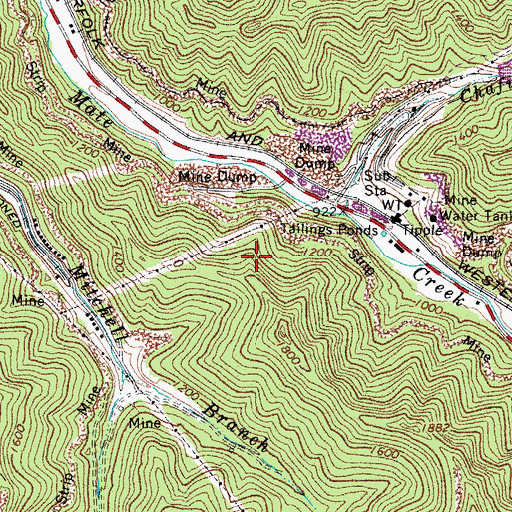 Topographic Map of Red Jacket Impoundment, WV
