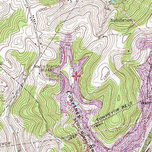 Topographic Map of Humphrey Slurry Pond, WV