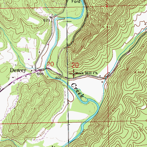 Topographic Map of Rock Hill Baptist Church, AL