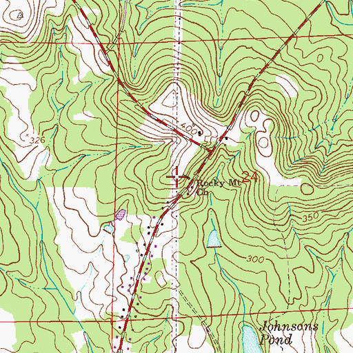 Topographic Map of Rocky Mount Baptist Church, AL
