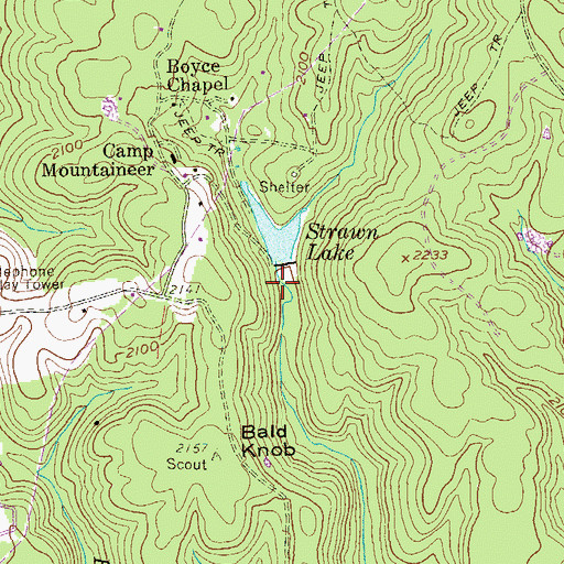 Topographic Map of Strawn Lake Dam, WV