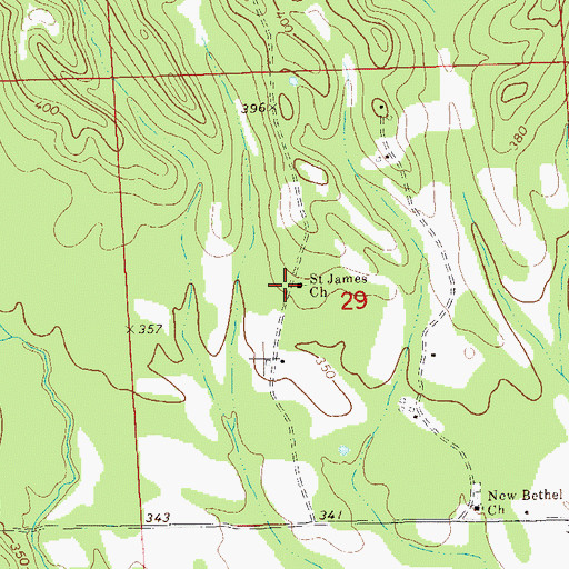 Topographic Map of Saint James Christian Methodist Episcopal Church, AL