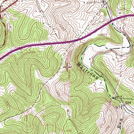 Topographic Map of Arwright Mine and Pond, WV
