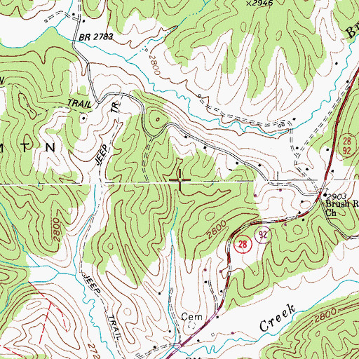 Topographic Map of Coopers Rock Water Supply Dam, WV