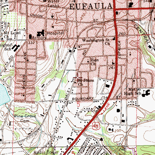 Topographic Map of Saint John African Methodist Episcopal Church, AL