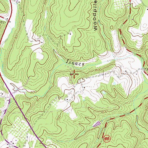 Topographic Map of Cacapon State Park Lake, WV