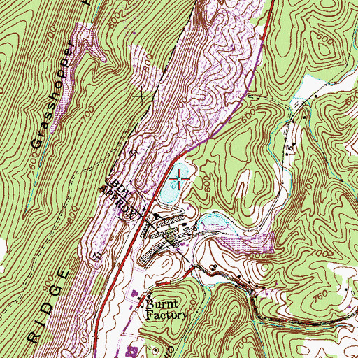 Topographic Map of Pennsylvania Glass Sand Dam B Lake, WV