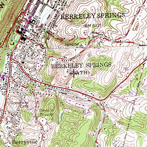 Topographic Map of Warm Springs Run Structure One Dam, WV