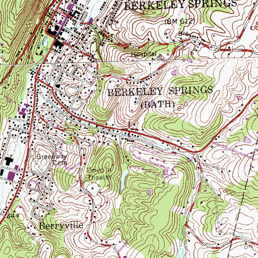 Topographic Map of Warm Springs Run Structure Two Dam, WV