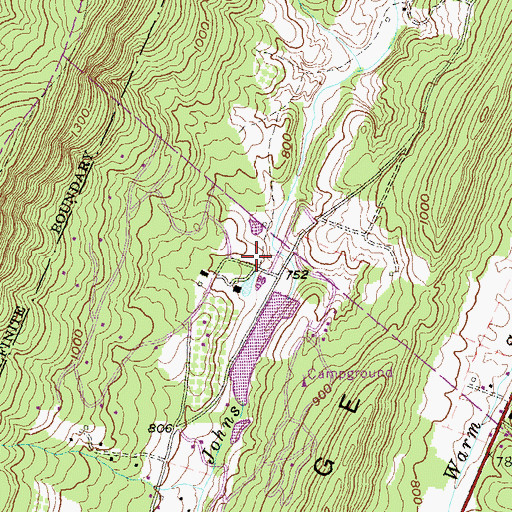 Topographic Map of Coolfont Dam, WV