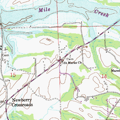 Topographic Map of Saint Marks Methodist Church, AL