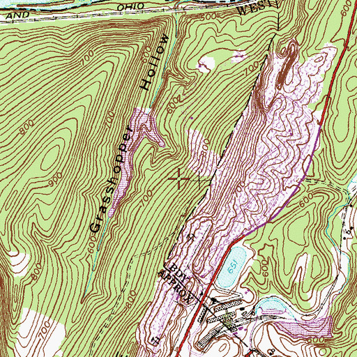 Topographic Map of Grasshopper Hollow Lake Dam, WV