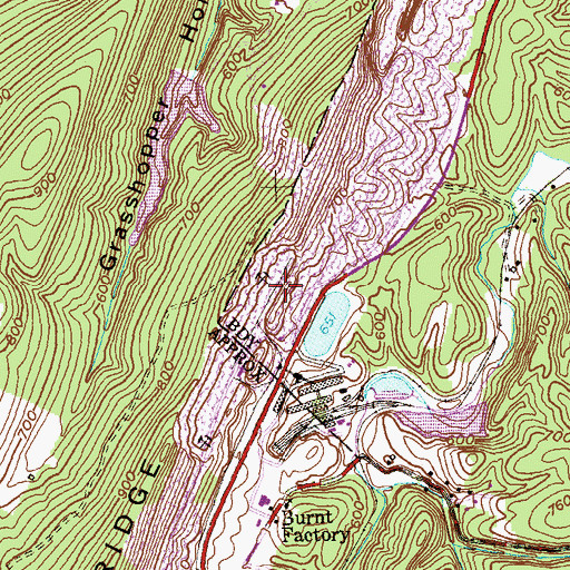 Topographic Map of Pennsylvania Glass and Sand Corporation Dam, WV